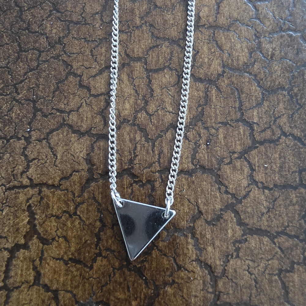 Silver Triangle Pendant Necklace